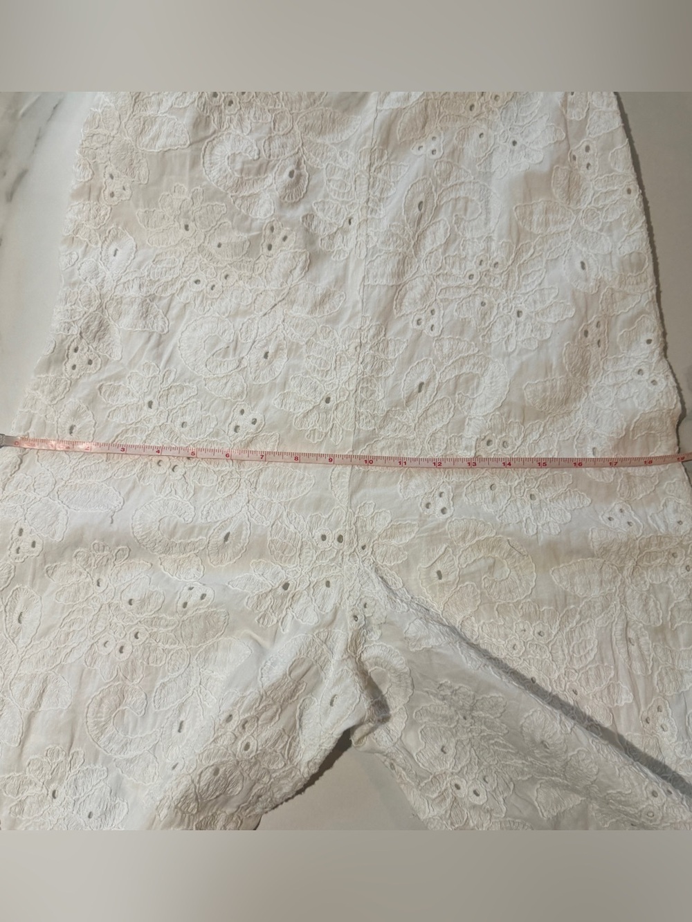 Zara white Lace Eyelet V-Neck Wide-Leg Jumpsuit - Picture 3 of 6